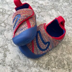 Nike Swoosh 1 Multicolor Knit Baby Slip-On Shoes with Blue Trim